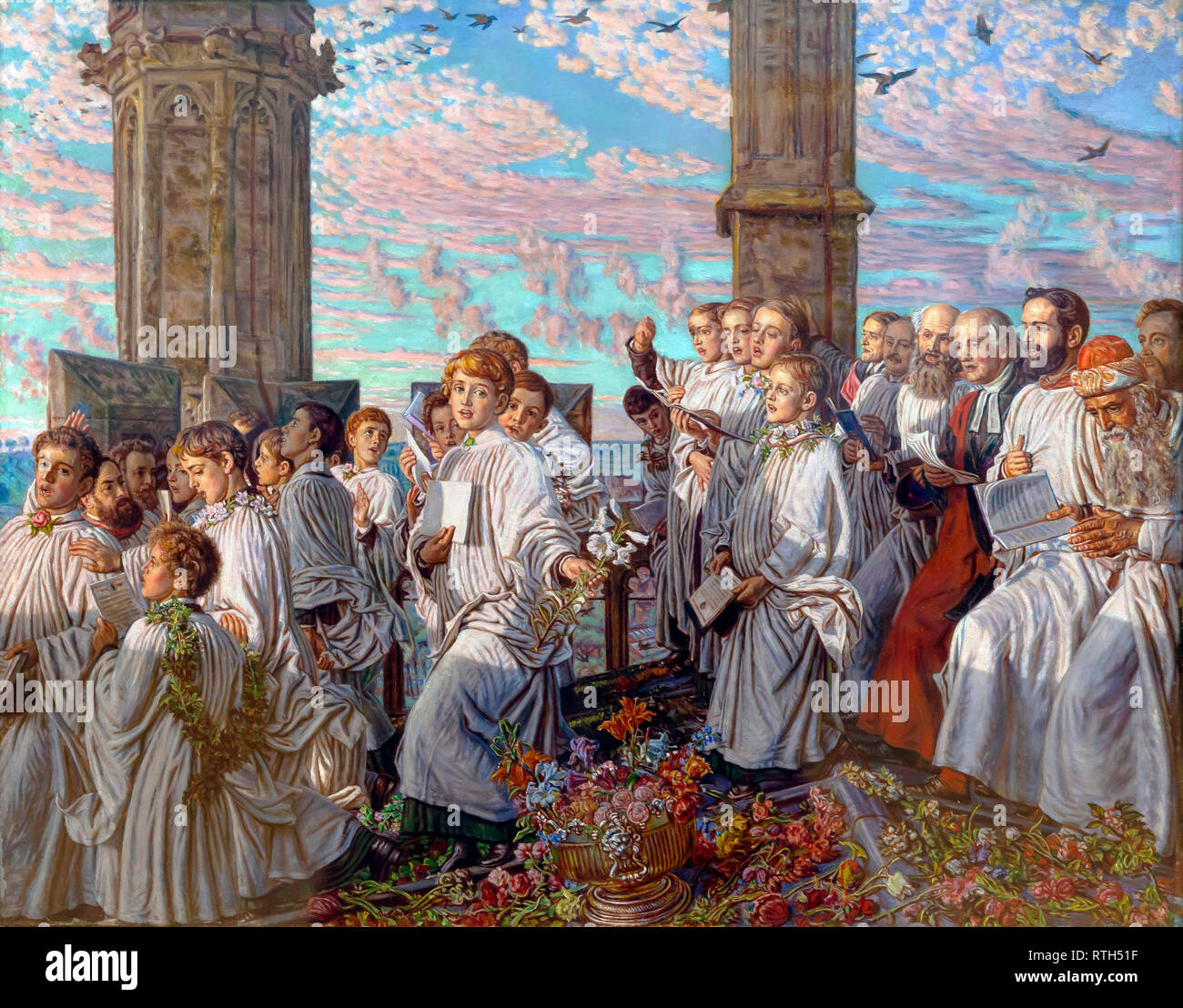 May Morning on Magdalen Tower, William Holman Hunt, 1888-1893, Stock Photo