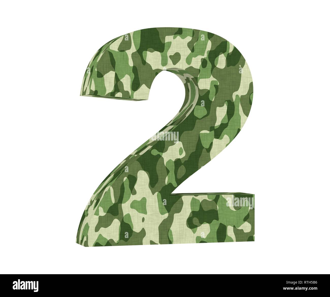 3D rendering Camouflage number 2 two. 3D render Illustration. Stock Photo