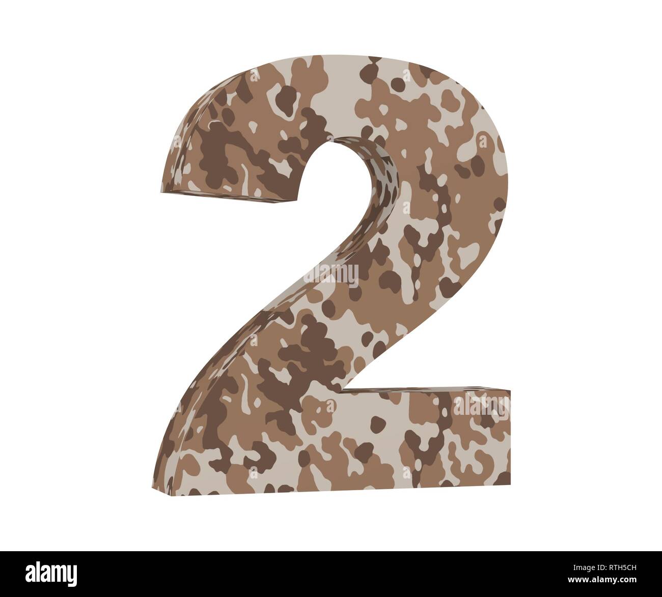 3D rendering Camouflage number 2 two. 3D render Illustration. Stock Photo