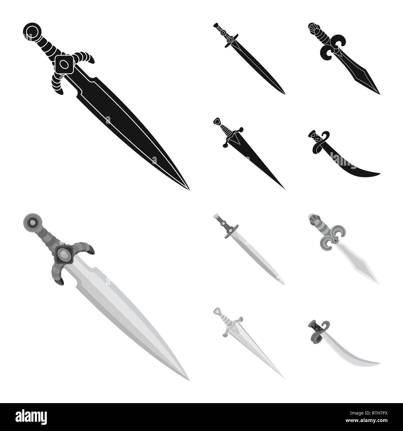Spanish,longsword,power,battle,handle,hilt,scimitar,conqueror,decoration,pirate,steel,star,gold,silver,copper,murder,ornament,stone,warrior,soldier,ruby,military,fantasy,game,armor,sharp,blade,sword,dagger,knife,weapon,saber,medieval,set,vector,icon,illustration,isolated,collection,design,element,graphic,sign Vector Vectors , Stock Vector