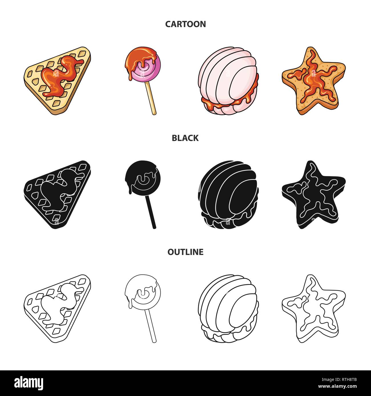 Vector illustration of confectionery and culinary logo. Set of