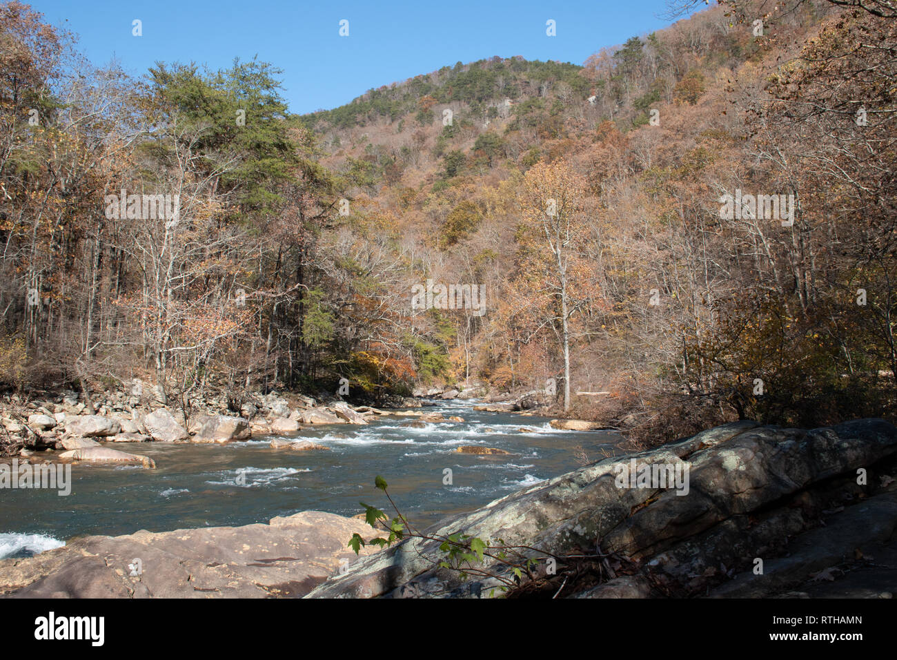 Outdoor photos of creek and trail of Soddy Daisy Tennessee Stock Photo