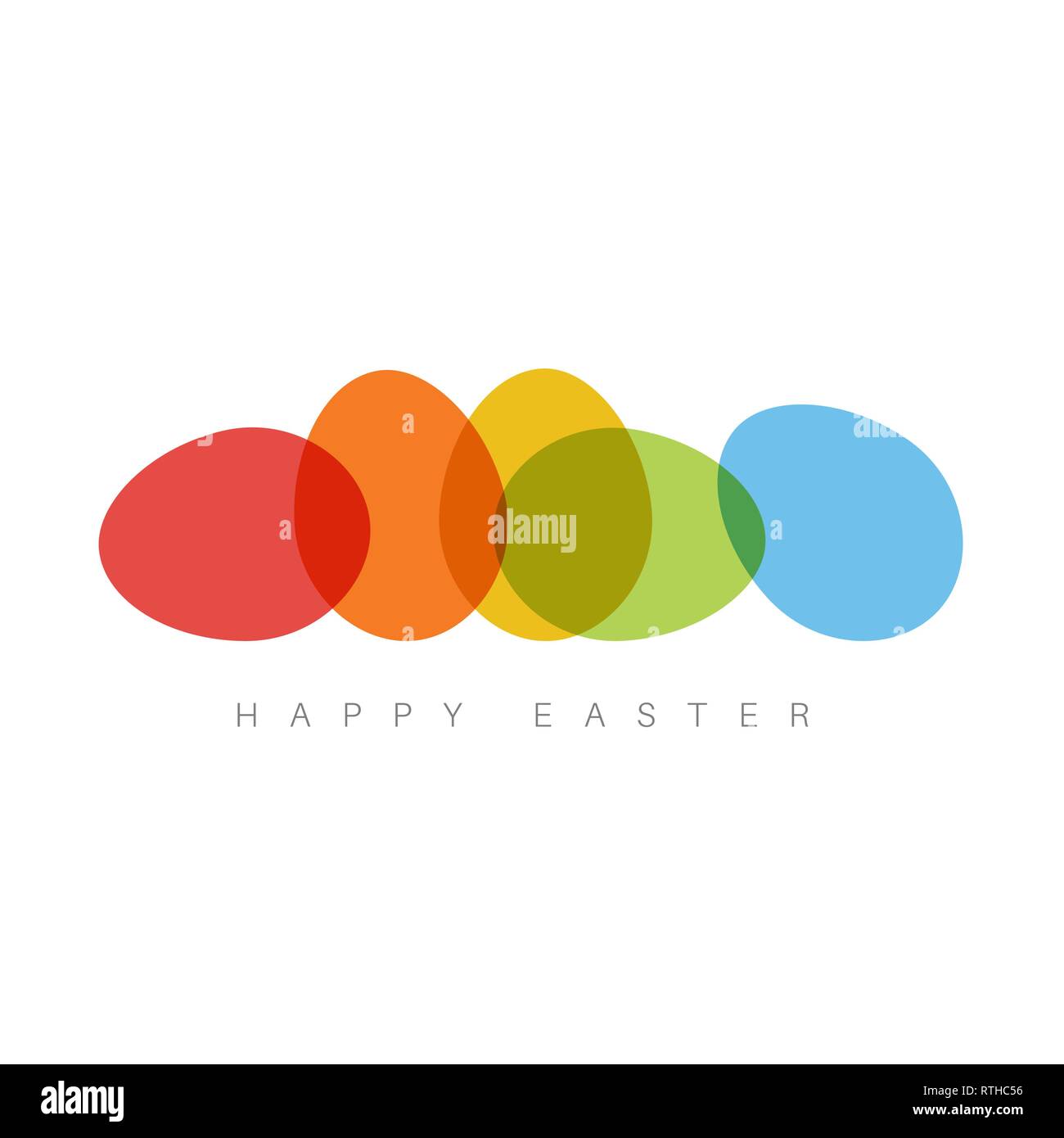 Modern minimalist colorful happy easter card with color eggs Stock ...