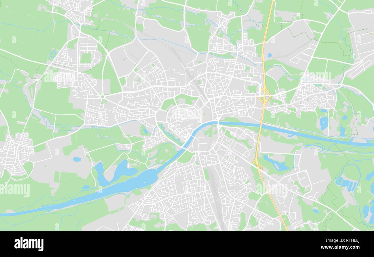 Ingolstadt Germany Printable Street Map In Classic Style Colors With All Relevant Motorways Roads And Railways Use This Map For Any Kind Of Digital Stock Vector Image Art Alamy