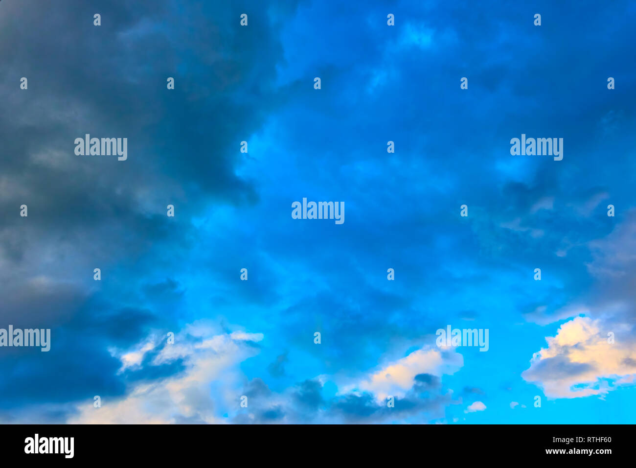 Beautiful sunset sky with colorful clouds - Background Stock Photo - Alamy