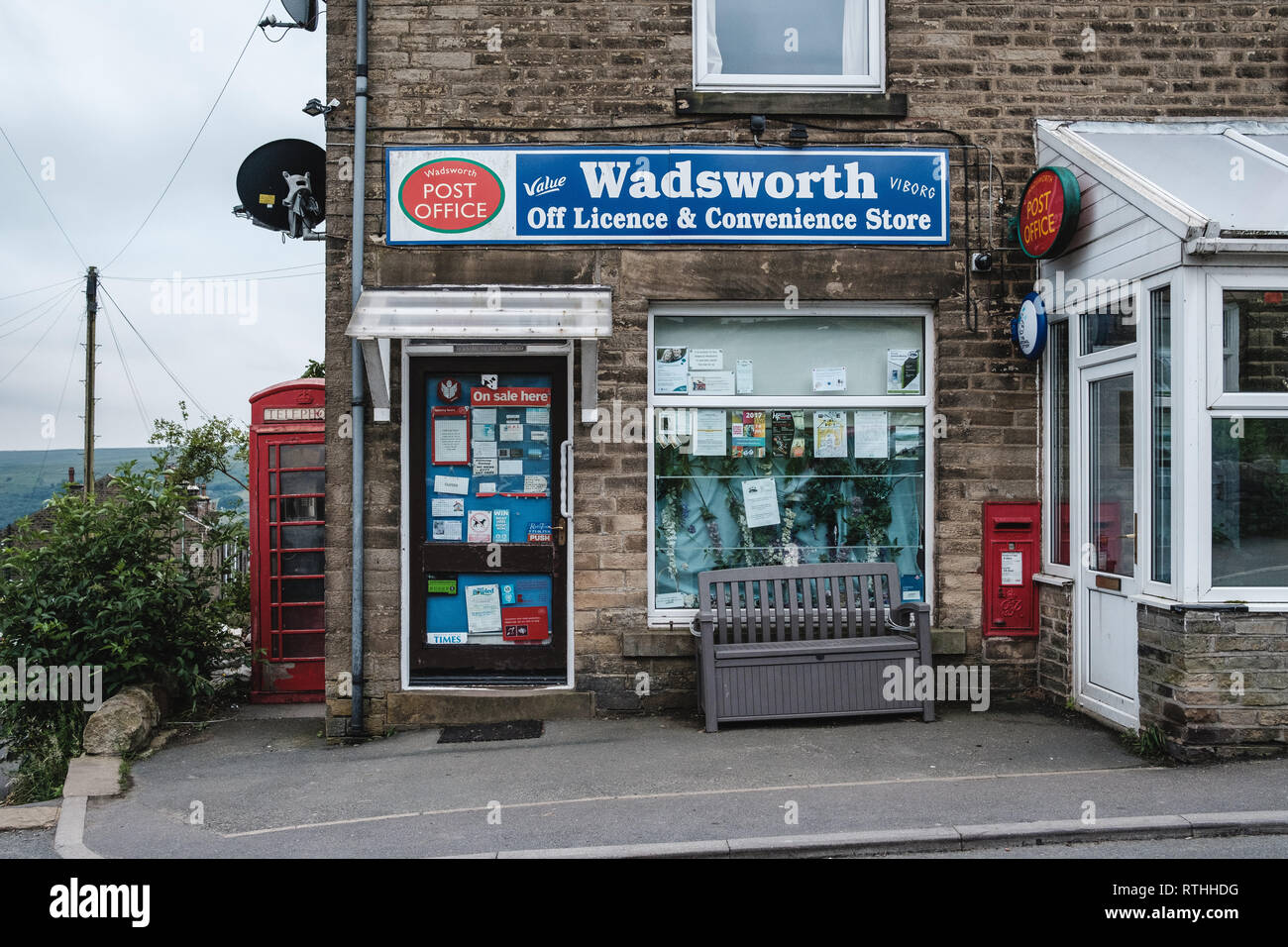 A corner shop serving the local community in Wadsworth, above Hebden Bridge. Stock Photo