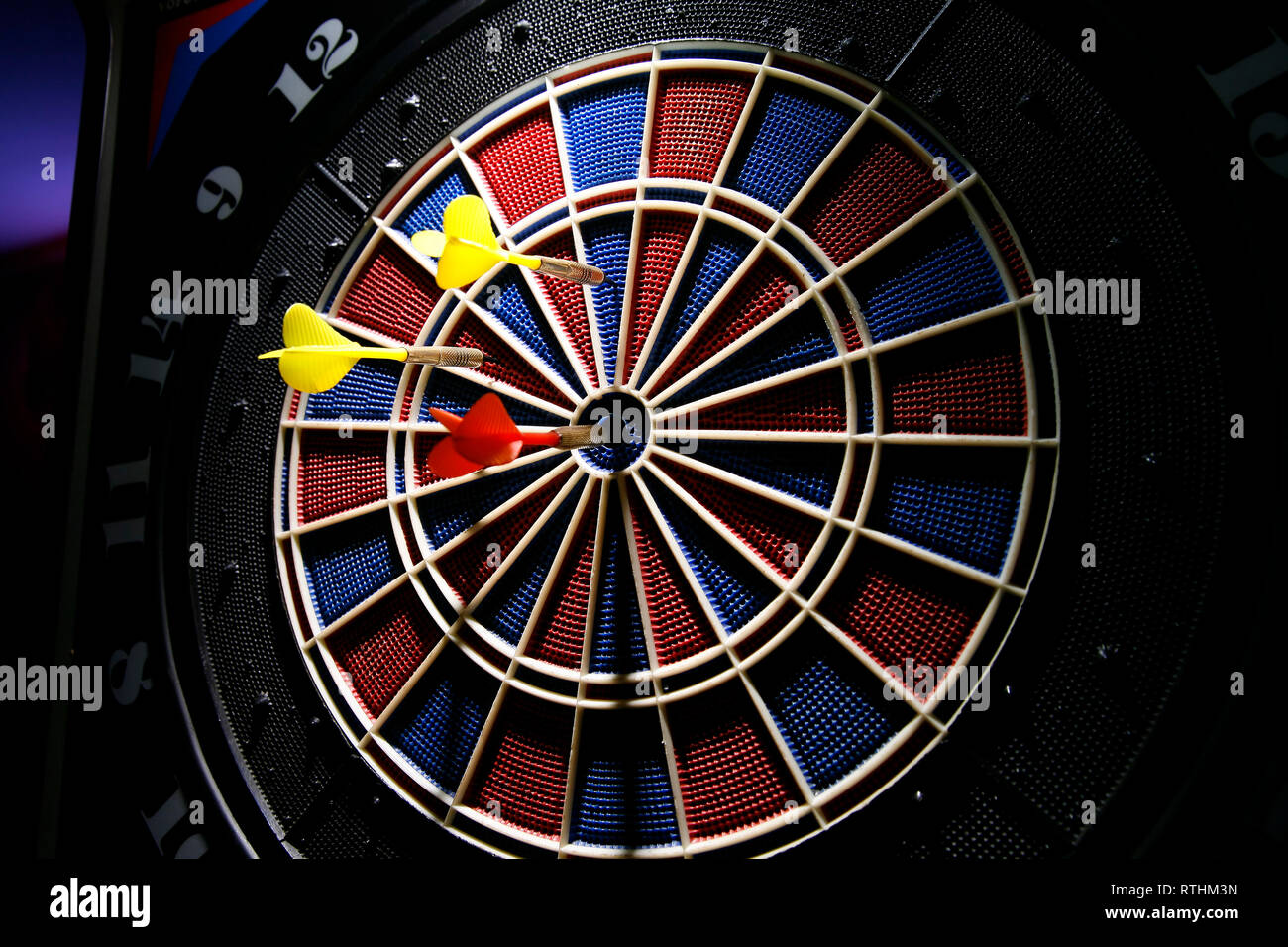 dart board in the bar Stock Photo Alamy