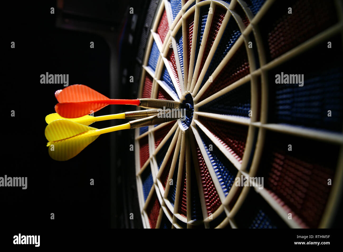 dart board in the bar Stock Photo Alamy
