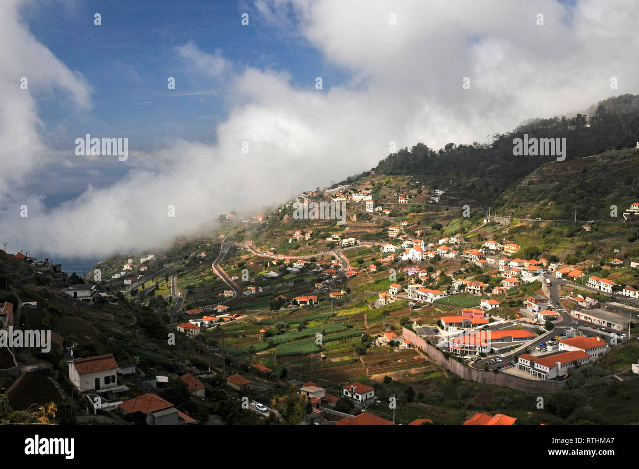 Around Madeira - View from Cabo Girao on Madeira, towards the Atlantic Ocean Stock Photo