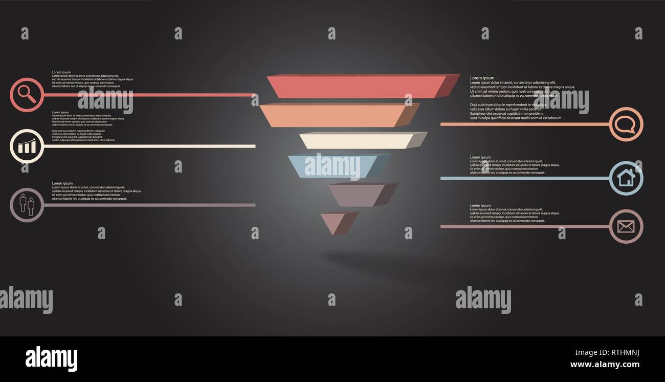 3D illustration infographic template. The embossed triangle is divided ...