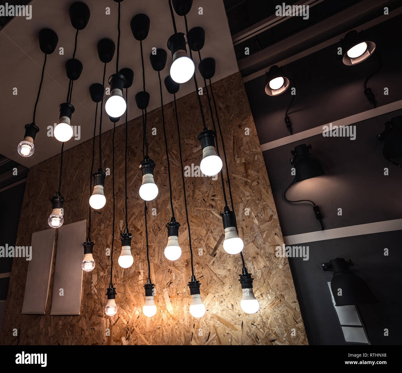 lamp bulbs in store Stock Photo Alamy