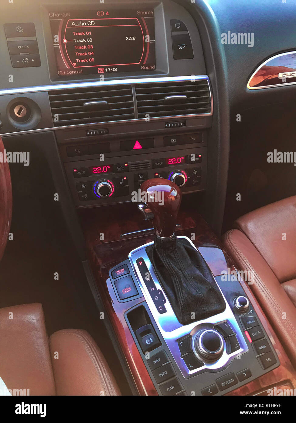 Uxury Car Interior Details Dashboard And Steering Wheel