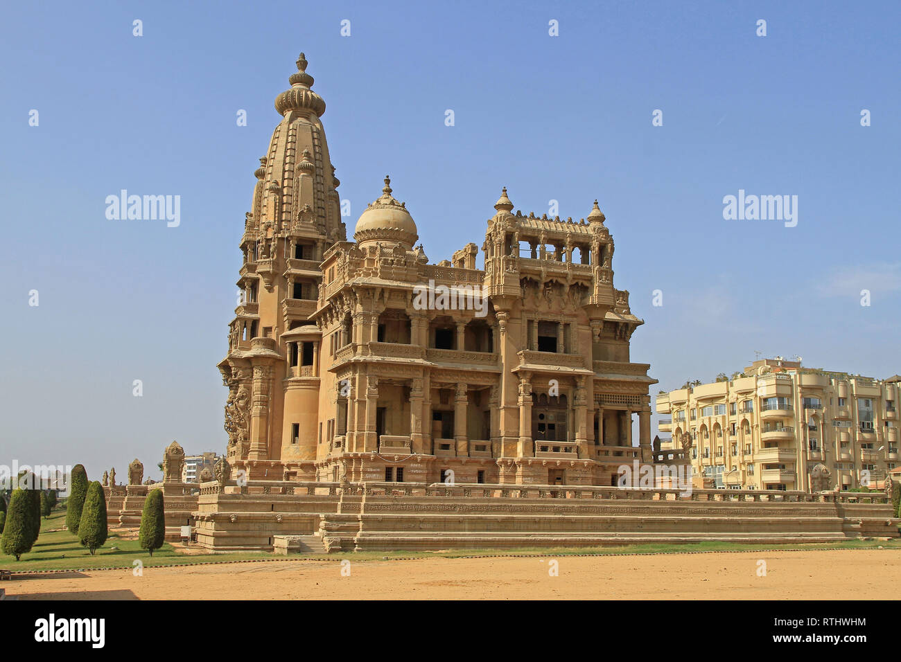 Cairo, Egypt - March 03, 2010: Abandoned Baron Empain Palace in Heliopolis City in Cairo, Egypt. Stock Photo