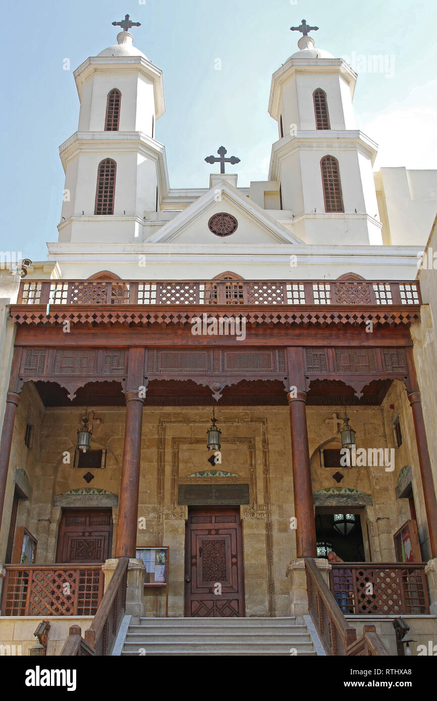 Cairo, Egypt - March 01, 2010: The Hanging Church Saint Virgin Mary Coptic Orthodox in Cairo, Egypt. Stock Photo