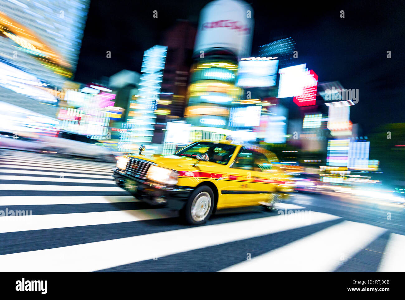 Tokyo Taxi Ginza Crossing Japan Stock Photo