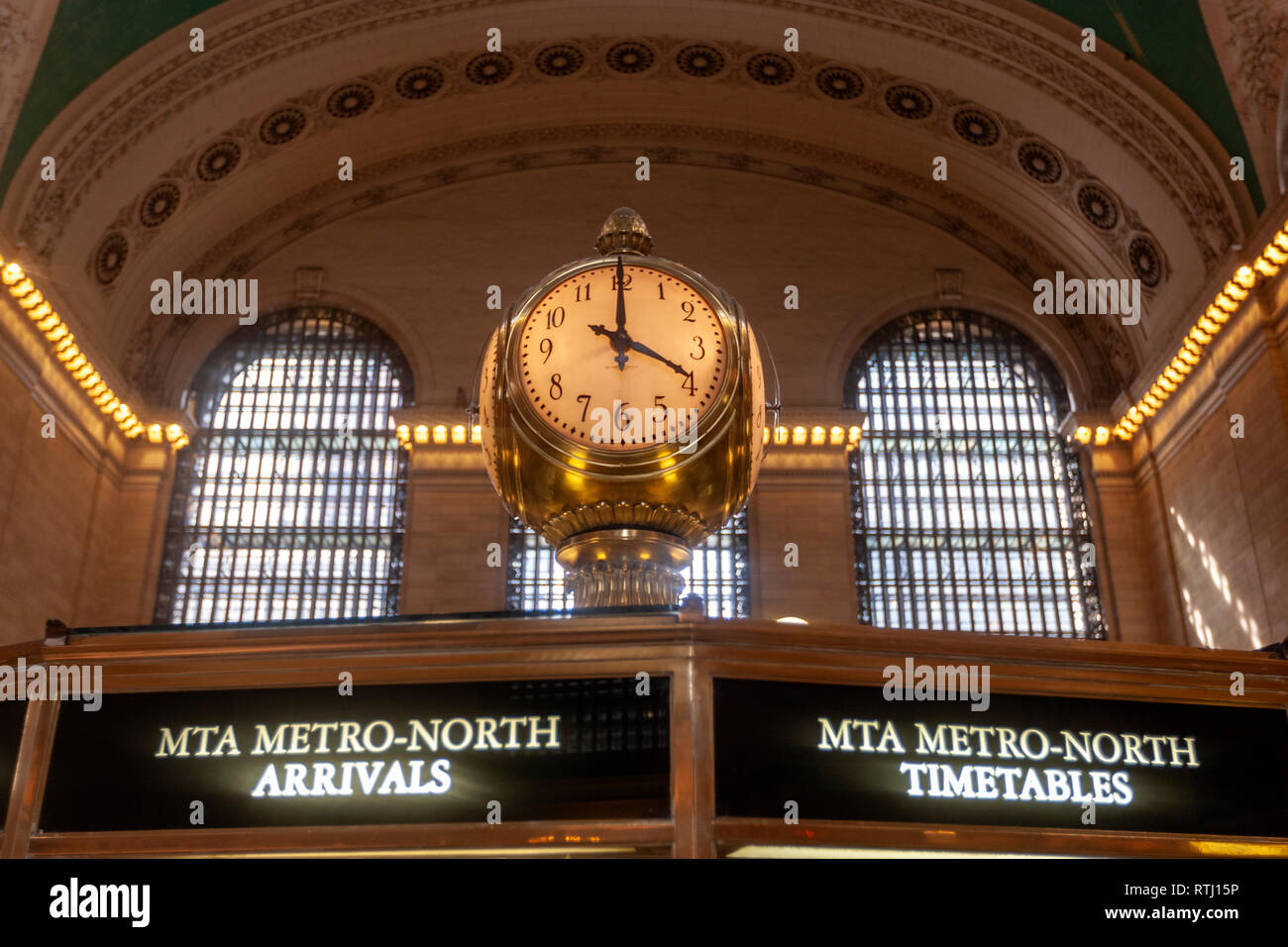 Clock in the Main Concourse information booth, Grand Central Terminal