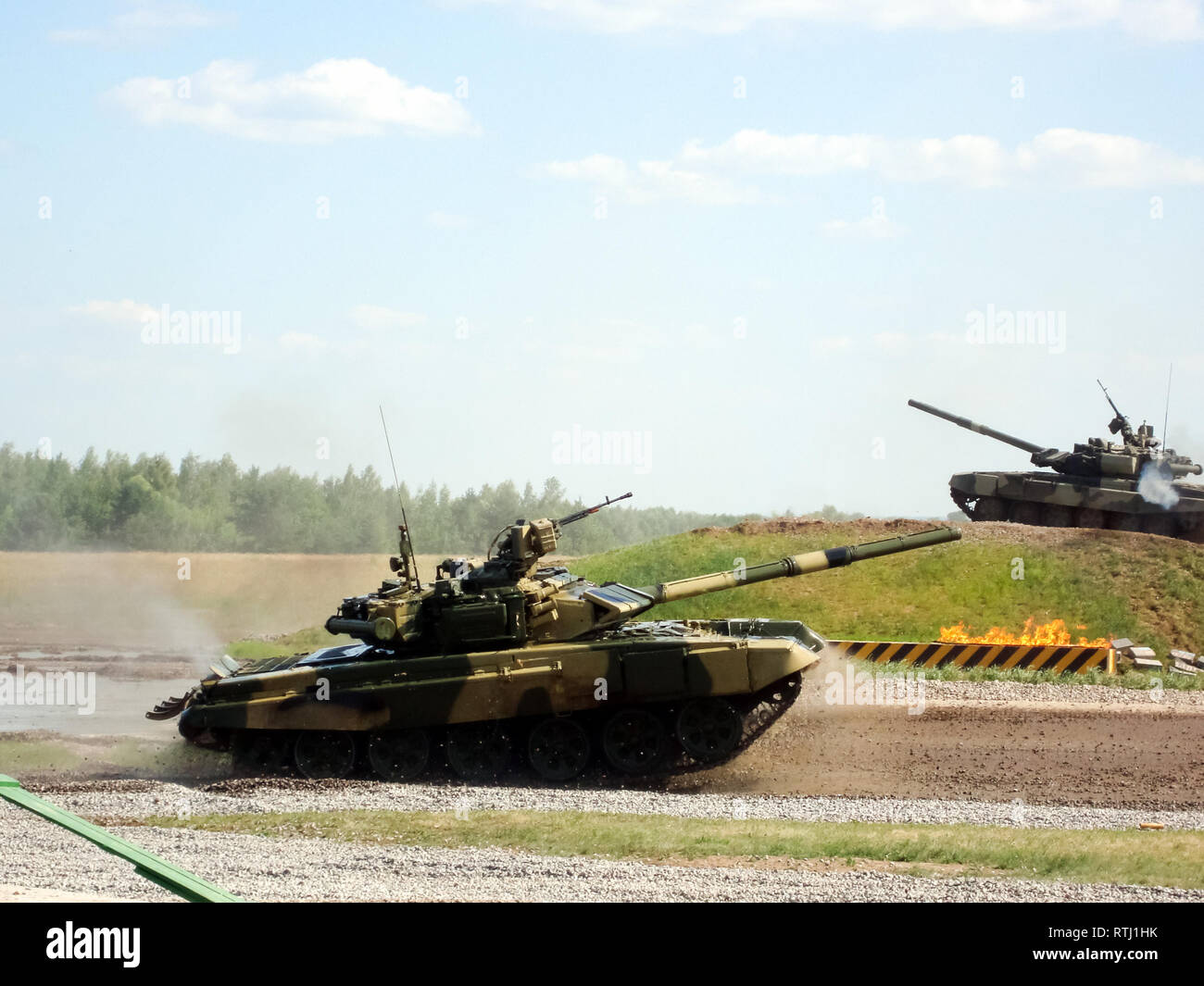 Kubinka, Russia - June 12, 2011: Museum of armored vehicles under the open sky and under sheds in Kubinka near Moscow. Stock Photo