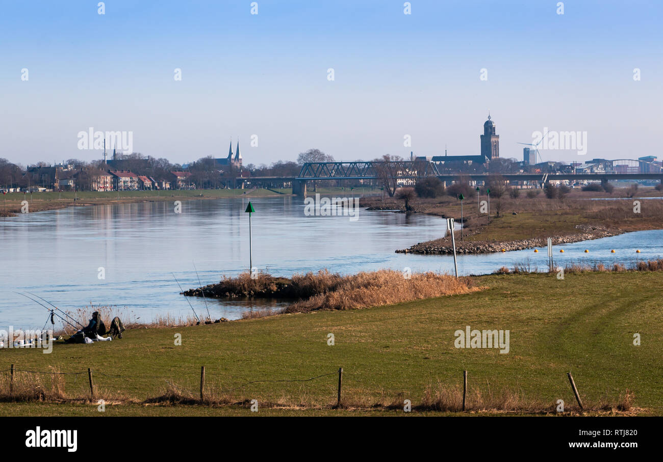 View at the City Deventer and the river "the IJssel" in the Netherlands