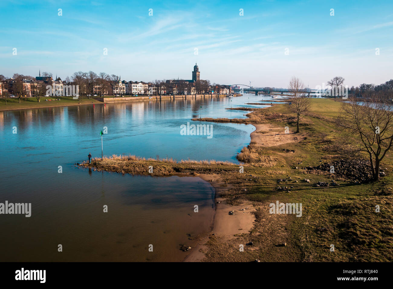 View at the City Deventer and the river "the IJssel" in the Netherlands