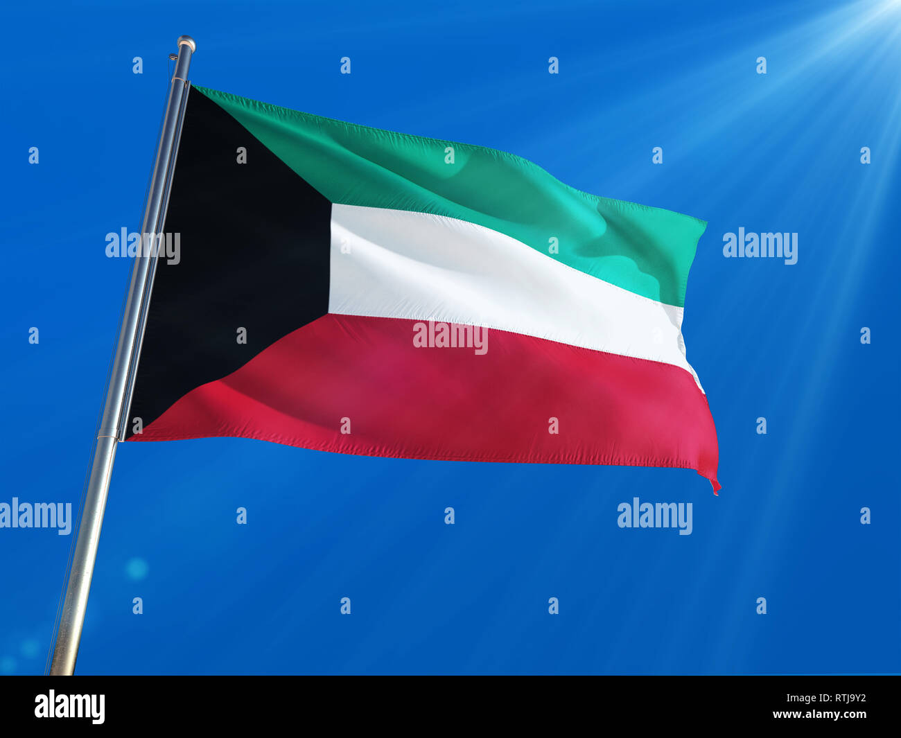 Kuwait Waving Flag Stock Photos Kuwait Waving Flag Stock Images