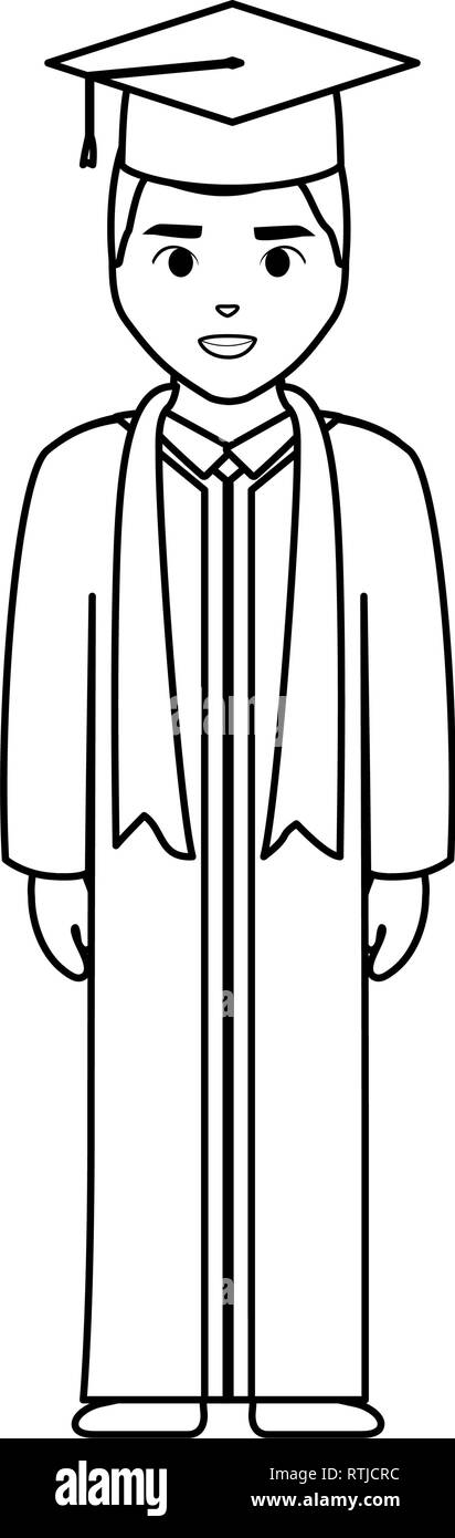Graduated Student Vector young student graduated character vector illustration design Stock ...