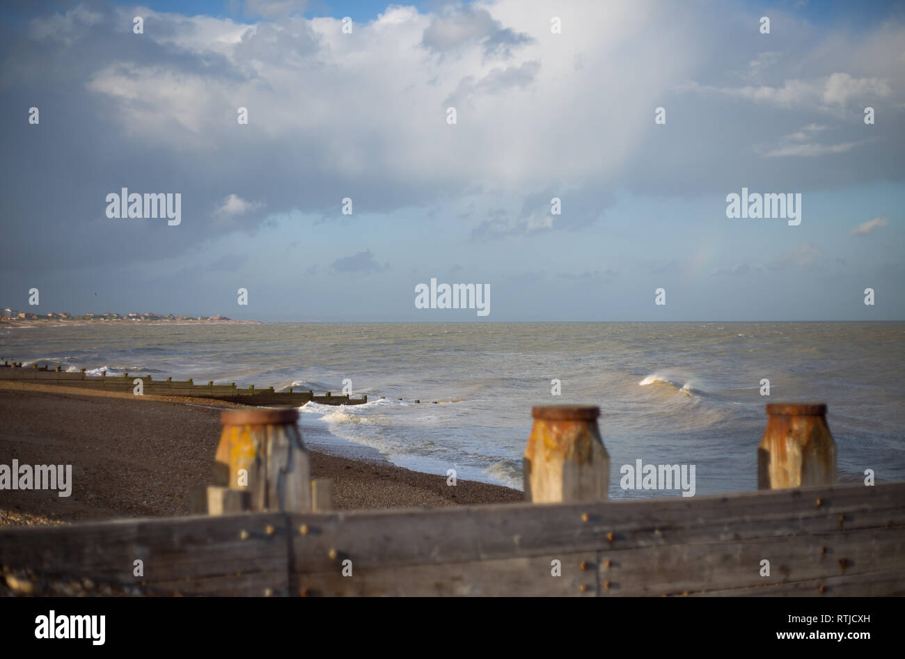 The beach from Eastbourne England Stock Photo