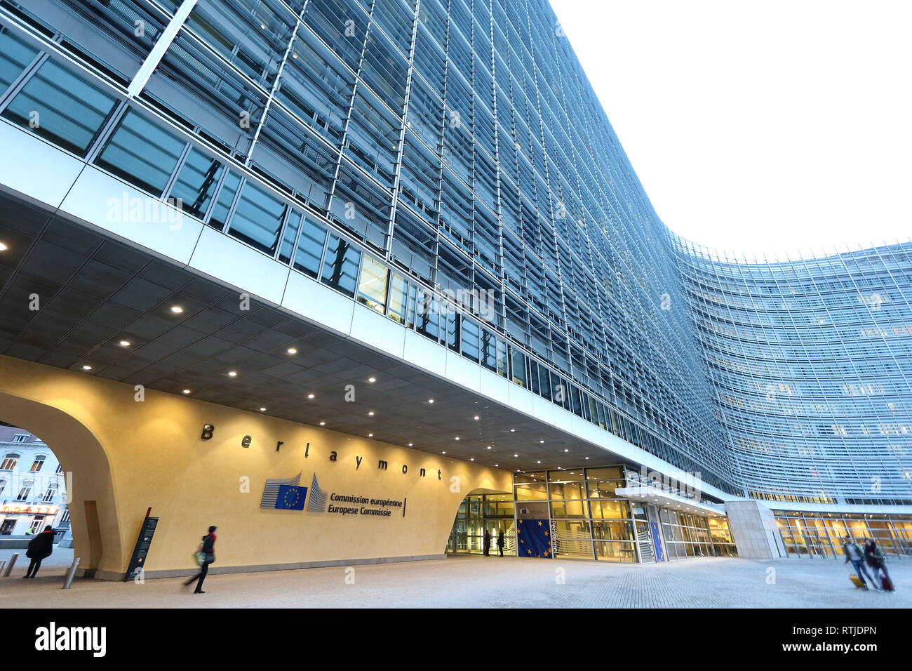 Brussels Berlaymont Building, Headquarters of the European Commission, City of Brussels, Belgium, 01 March 2019, Photo by Richard Goldschmidt Stock Photo