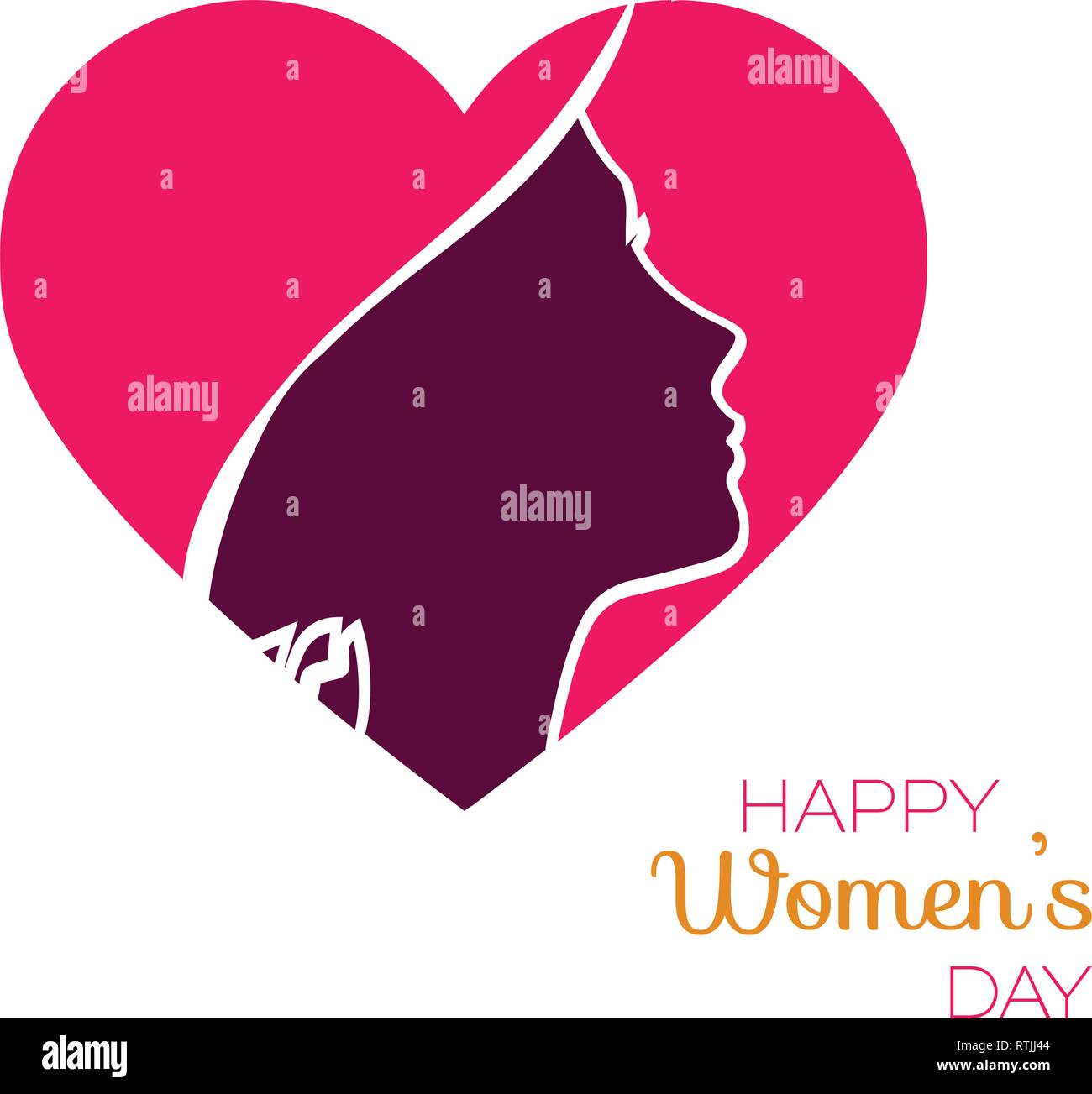 International Womens Day. Vector templates with heart for card, poster, flyer and other use Stock Vector