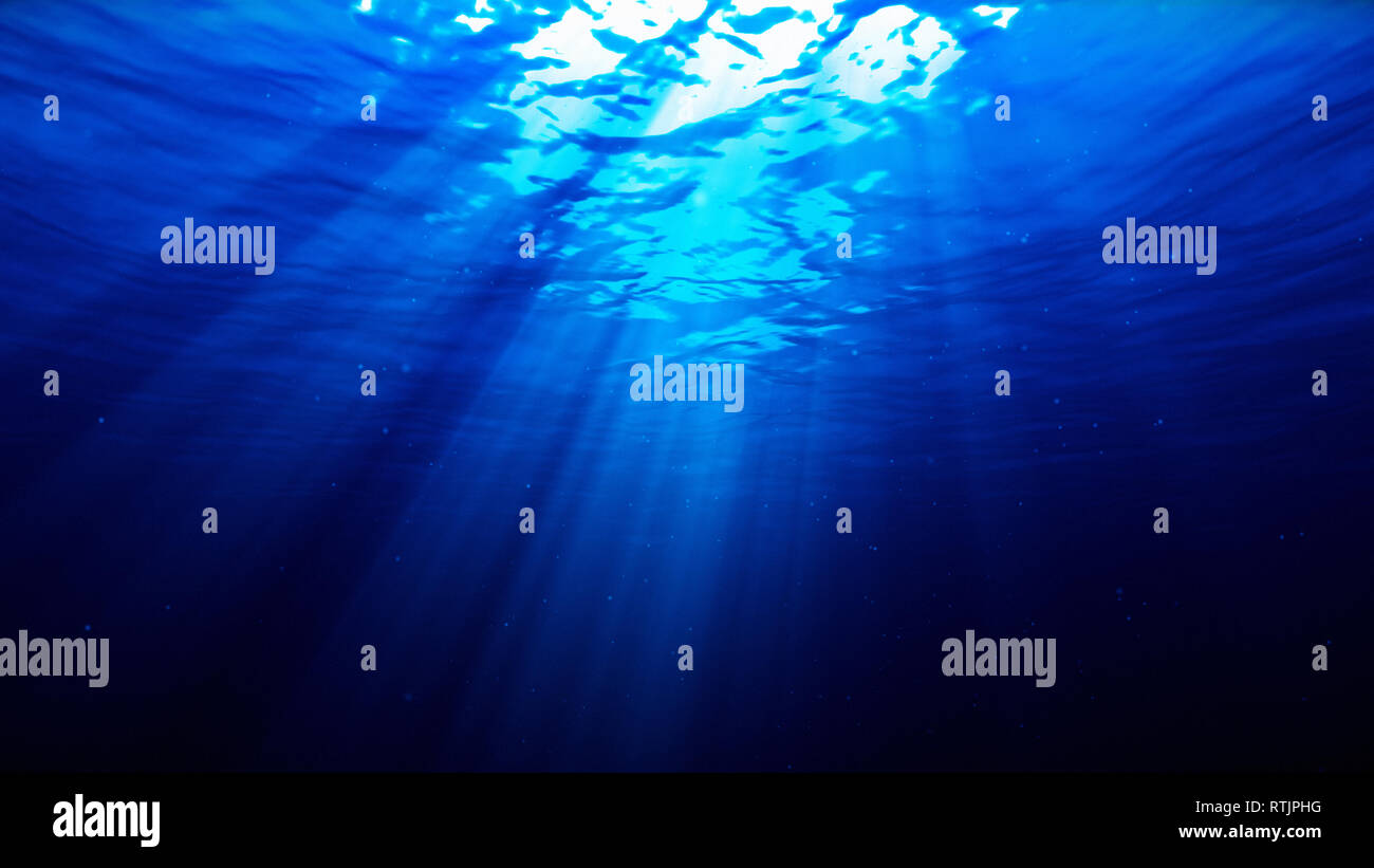 light underwater abstract blue ocean background Stock Photo Alamy