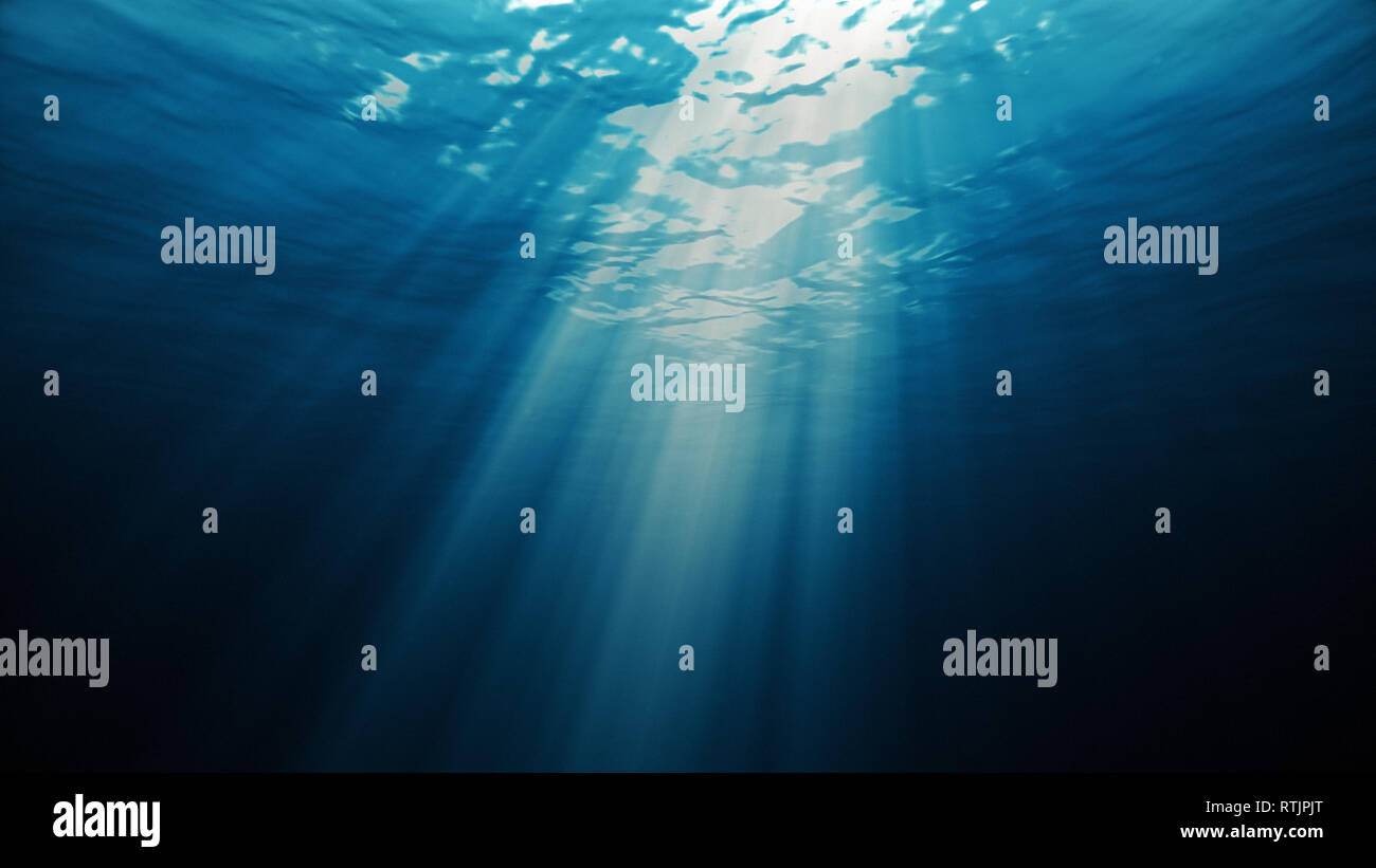 light underwater abstract blue ocean background Stock Photo Alamy