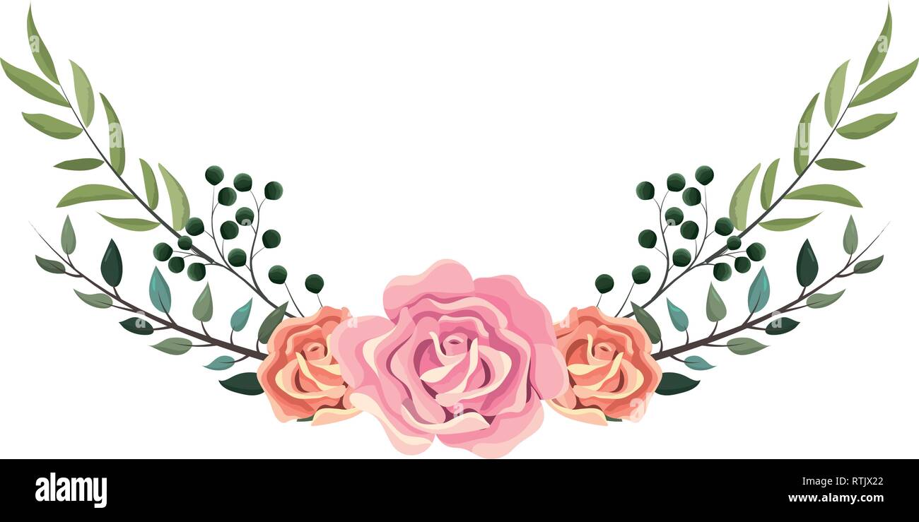 Spring flowers with leaves Stock Vector Image & Art - Alamy