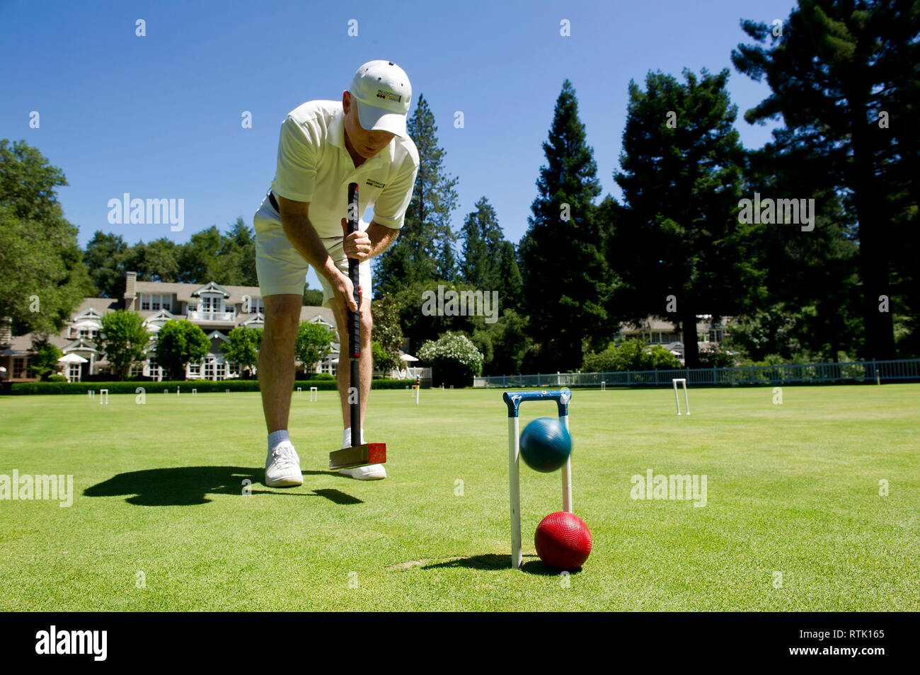 St. Helena, California, USA. 11th July, 2011. Inhouse Croquet pro MIKE