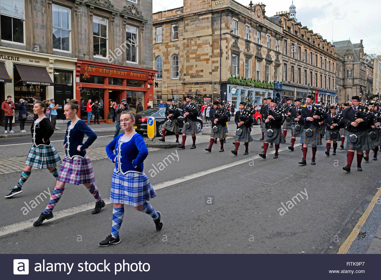 Edinburgh, United Kingdom. 2nd March 2019. Stockbridge Pipe Band at the Iranian and Scottish