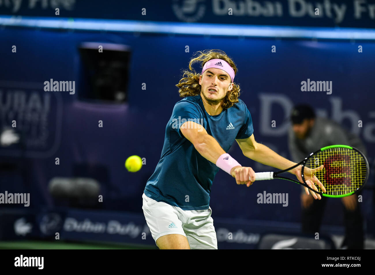 Dubai, UAE. 2nd March 2019. Stefanos Tsitsipas loses the finals of the 2019 Dubai Duty Free Tennis Championships