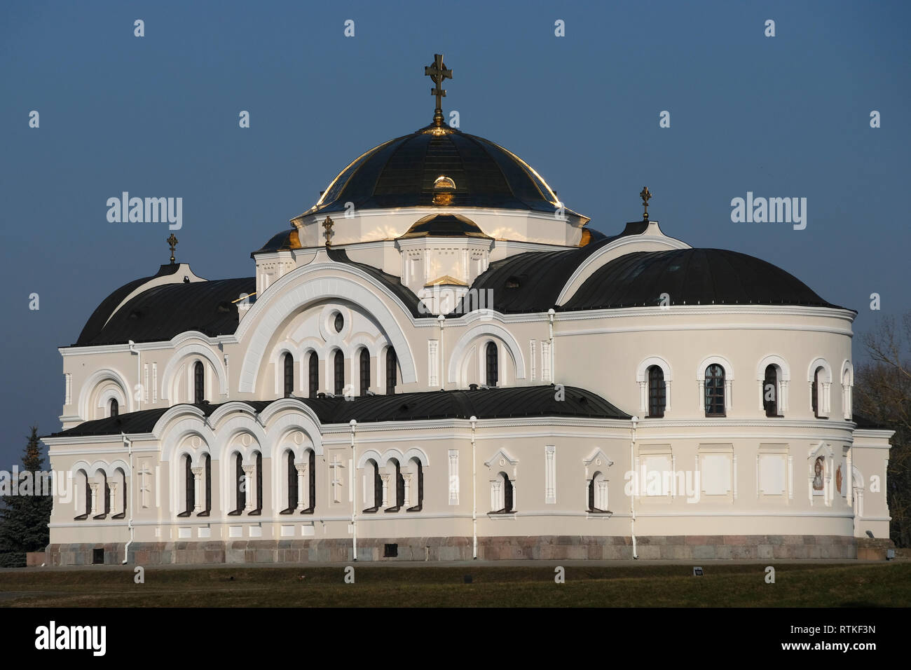 Exterior of Saint Nicholas Garrison church at the war memorial complex
