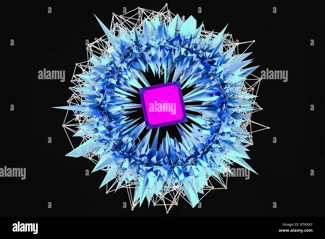 blue metallic explosion ball, 3d rendering Stock Photo - Alamy