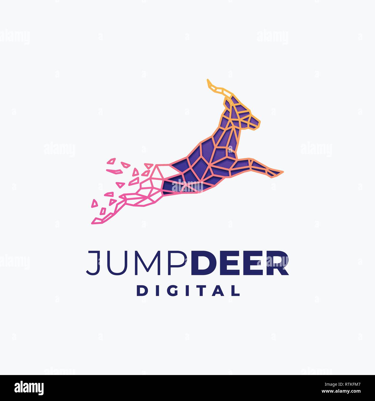 Abstract deer with modern polygon style Suitable for Creative Industry, Technology, Internet, Multimedia, entertainment, Educations, Shop, and any rel Stock Vector