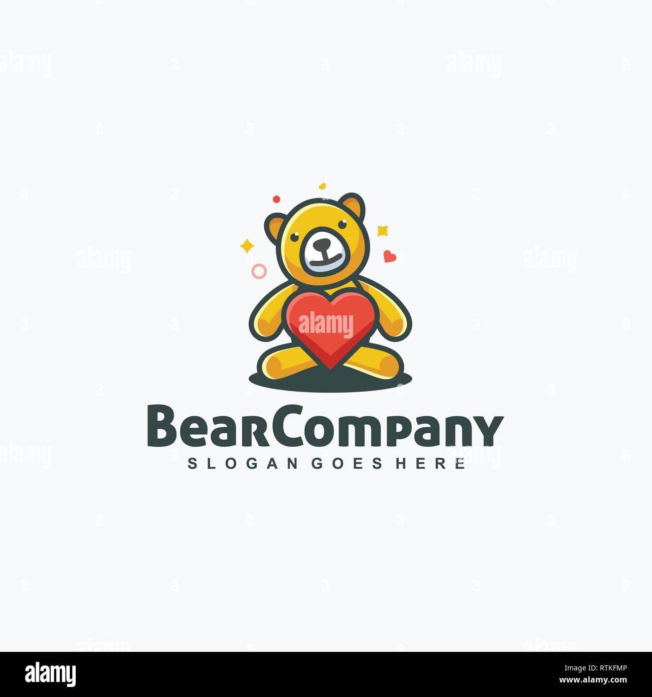 Bear Doll Love illustration vector template. logo Suitable for Creative Industry, Multimedia, entertainment, Educations, Shop, and any related busines Stock Vector