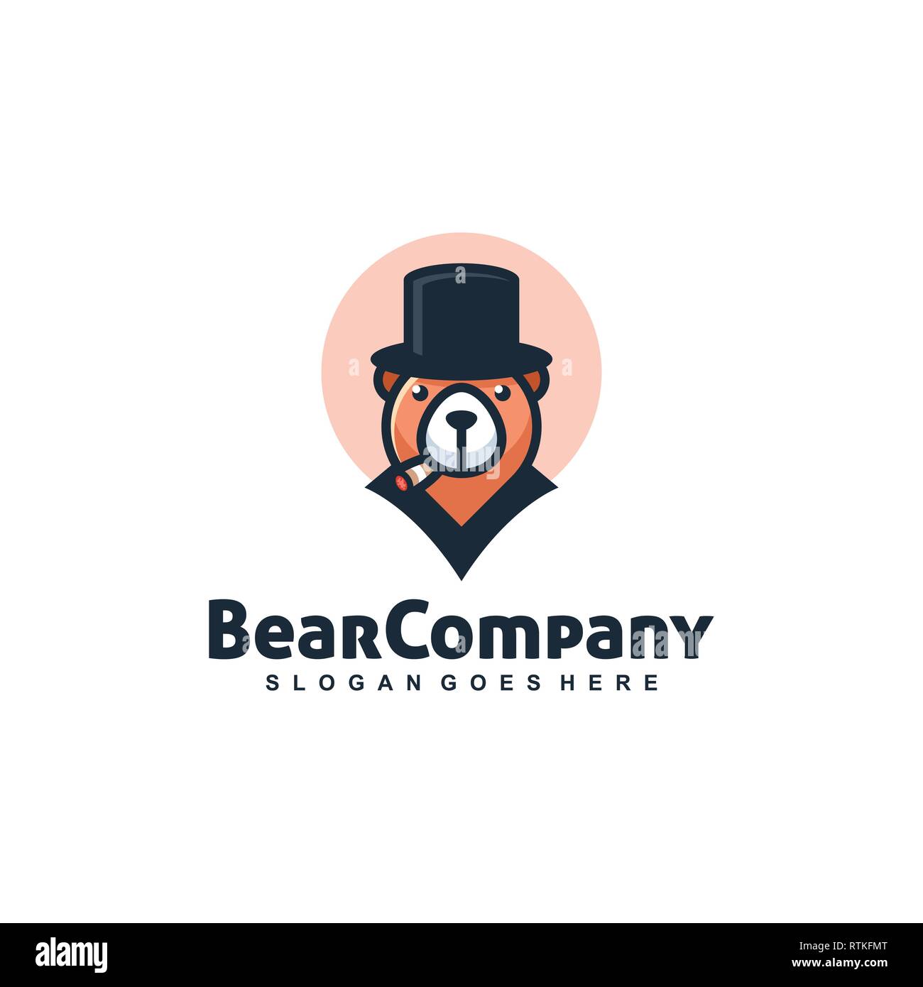 Bear Doll Mafia Playful illustration vector template. logo Suitable for Creative Industry, Multimedia, entertainment, Educations, Shop, and any relate Stock Vector