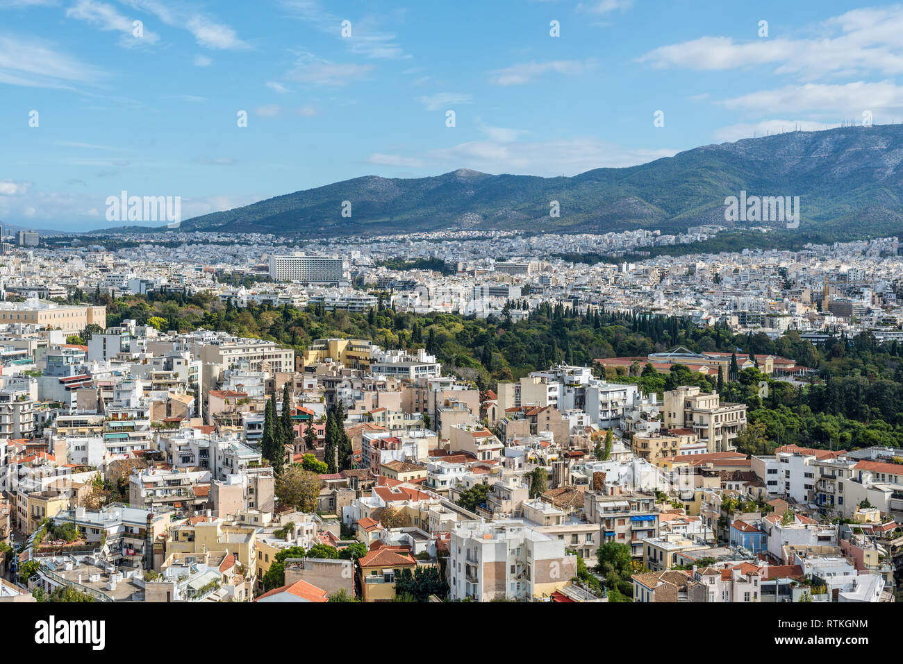 Athens, Greece November 1, 2017 View of Athens from Acropolis with