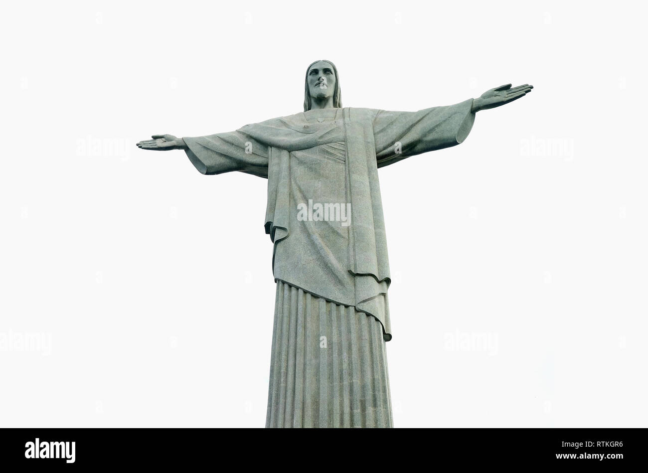 Christ the Redeemer, One of the New 7 Wonders of the World, Statue at the Peak of Corcovado Mountain, Rio de Janeiro, Brazil Stock Photo