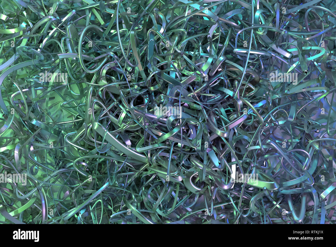 Messy Texture Renders CGI composition, messy strings virtual backdrop, for design texture or ...