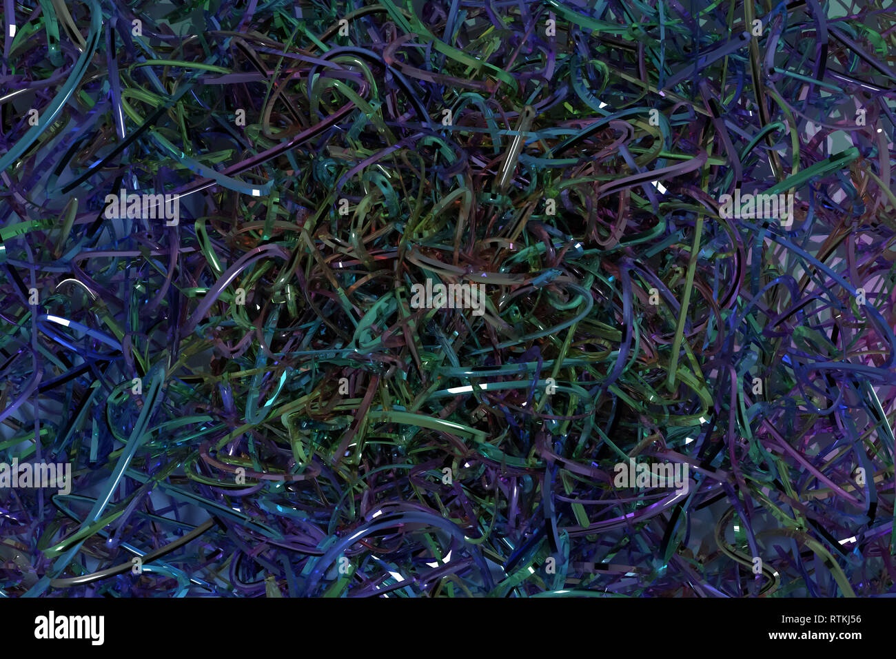 Messy Texture Renders CGI composition, virtual backdrop, messy strings. Decorative ...
