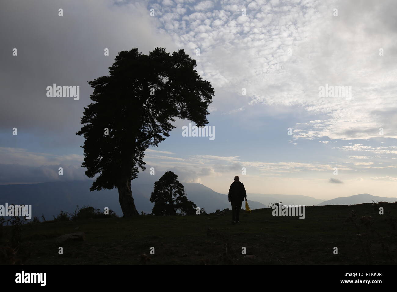 Amazing Nature Landscape and a man Stock Photo