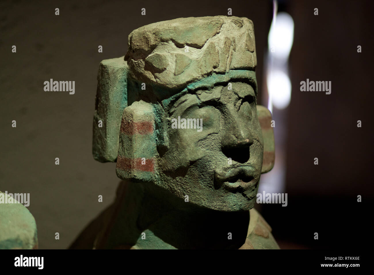 Stone sculpture of Aztec God Chac Mool from the city of Tenochtitlan. Mexico city, mexico Stock Photo