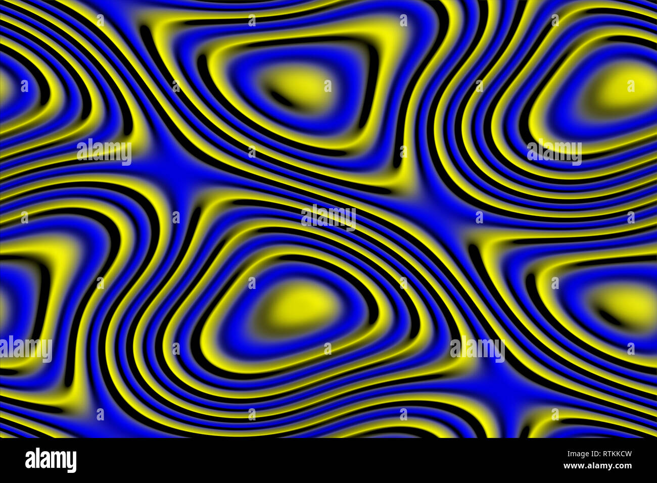 Abstract and futuristic 3D texture in yellow and blue colors Stock Photo