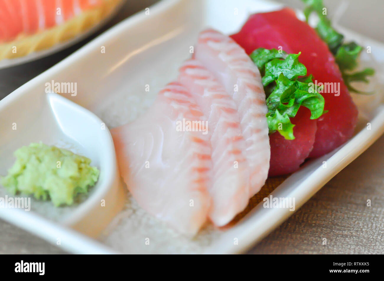 raw fish or raw tuna ,Japanese food Stock Photo