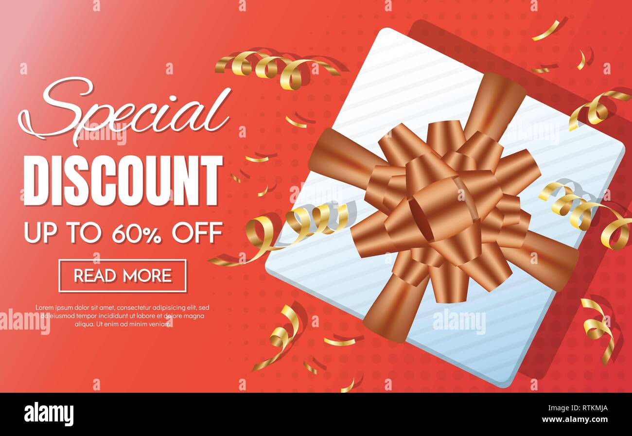 gift box sale template banner Vector background for banner, poster