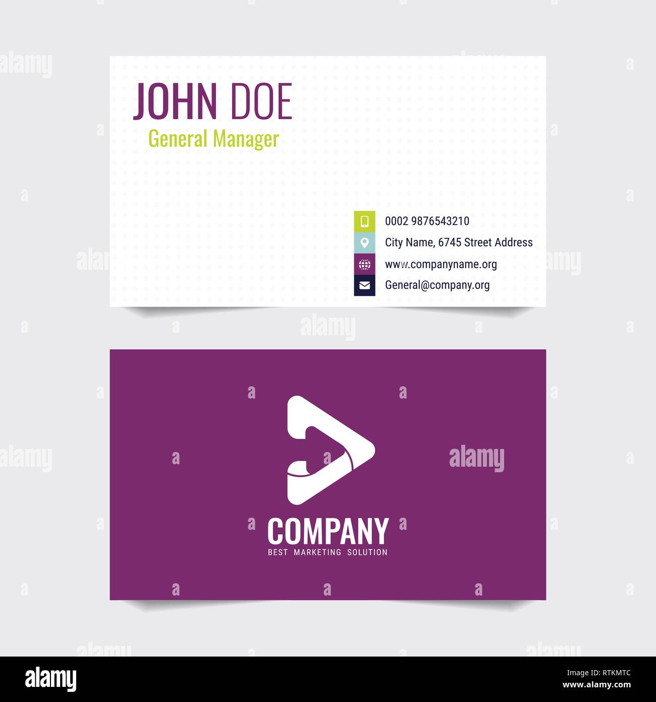 Modern business card Vector template design for company Stock Vector