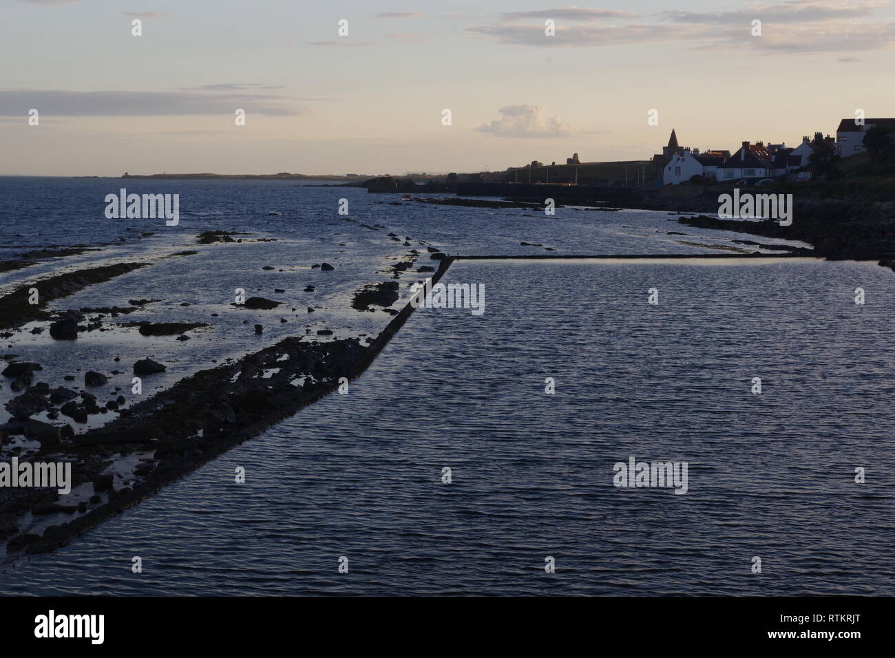 St Monans Tidal Swimming Pool at Nightfall on a Calm Summer's Evening